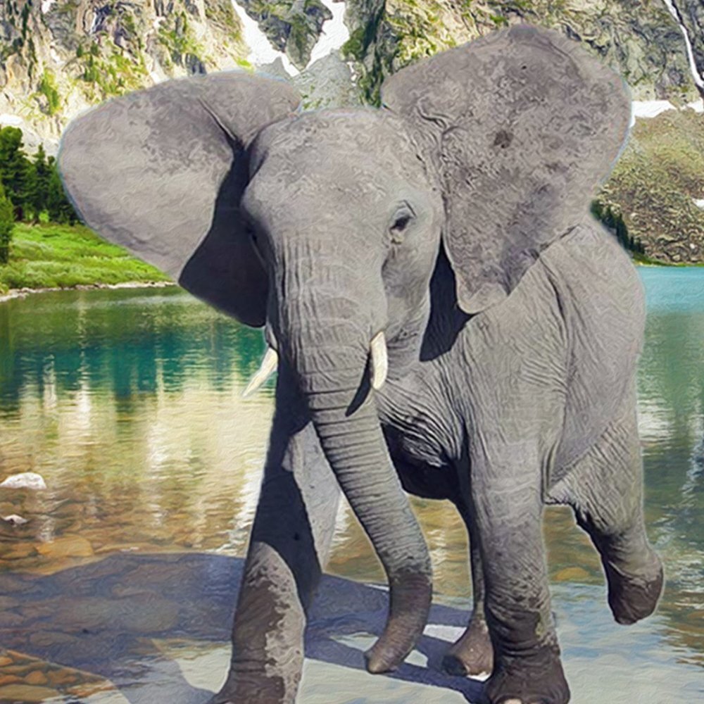 20x30 Elephant Majestic Landscape Watercolor Oil‎ Painting Wall Art Poster - Picture 4 of 5